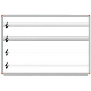 White board with music lines 120/240 cm